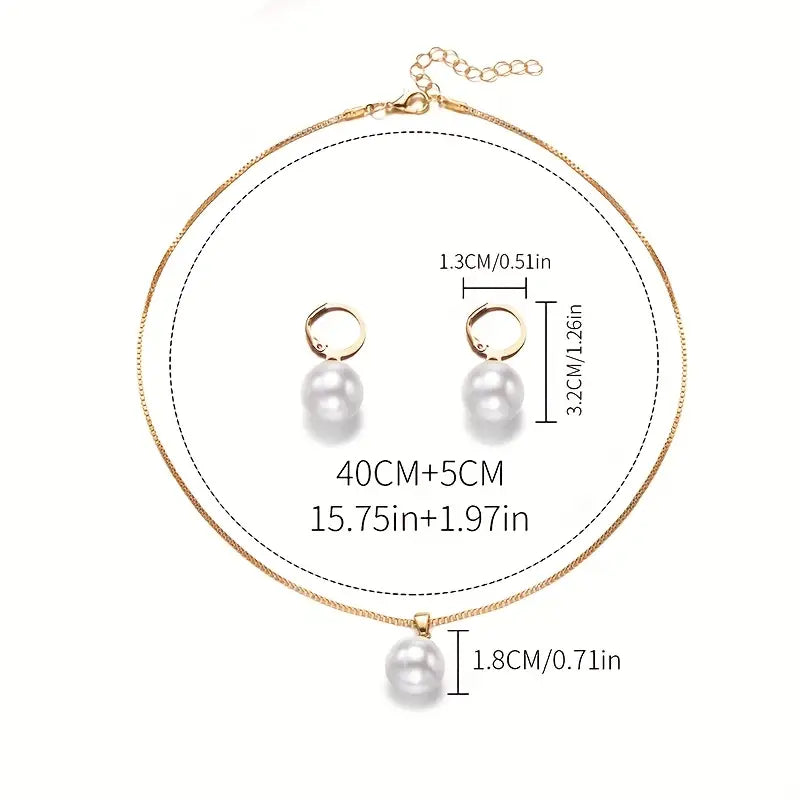 Elegante Graceful Parel Ketting Set