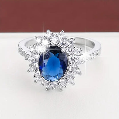 Gouden Saffieren Halo Ring