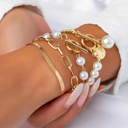 Premium Gelaagde Parel Armband Set