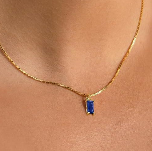 Gouden Saffieren Minimalistische Ketting
