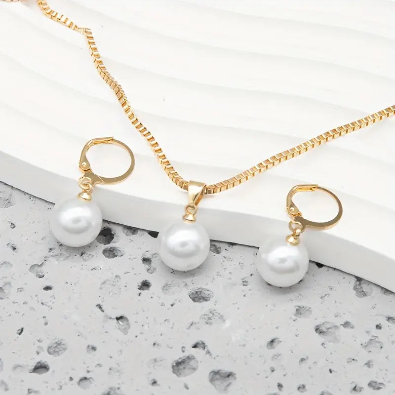Elegante Graceful Parel Ketting Set