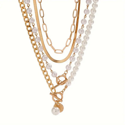 Moderne Parel Gelaagde Ketting Set