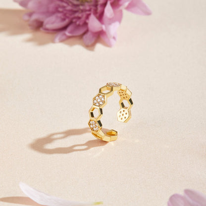 Gouden Geometrische Open Ring